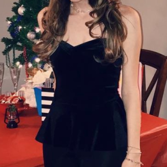 Free Press - Black Velvet Tube Corset Top - Picture 1 of 8